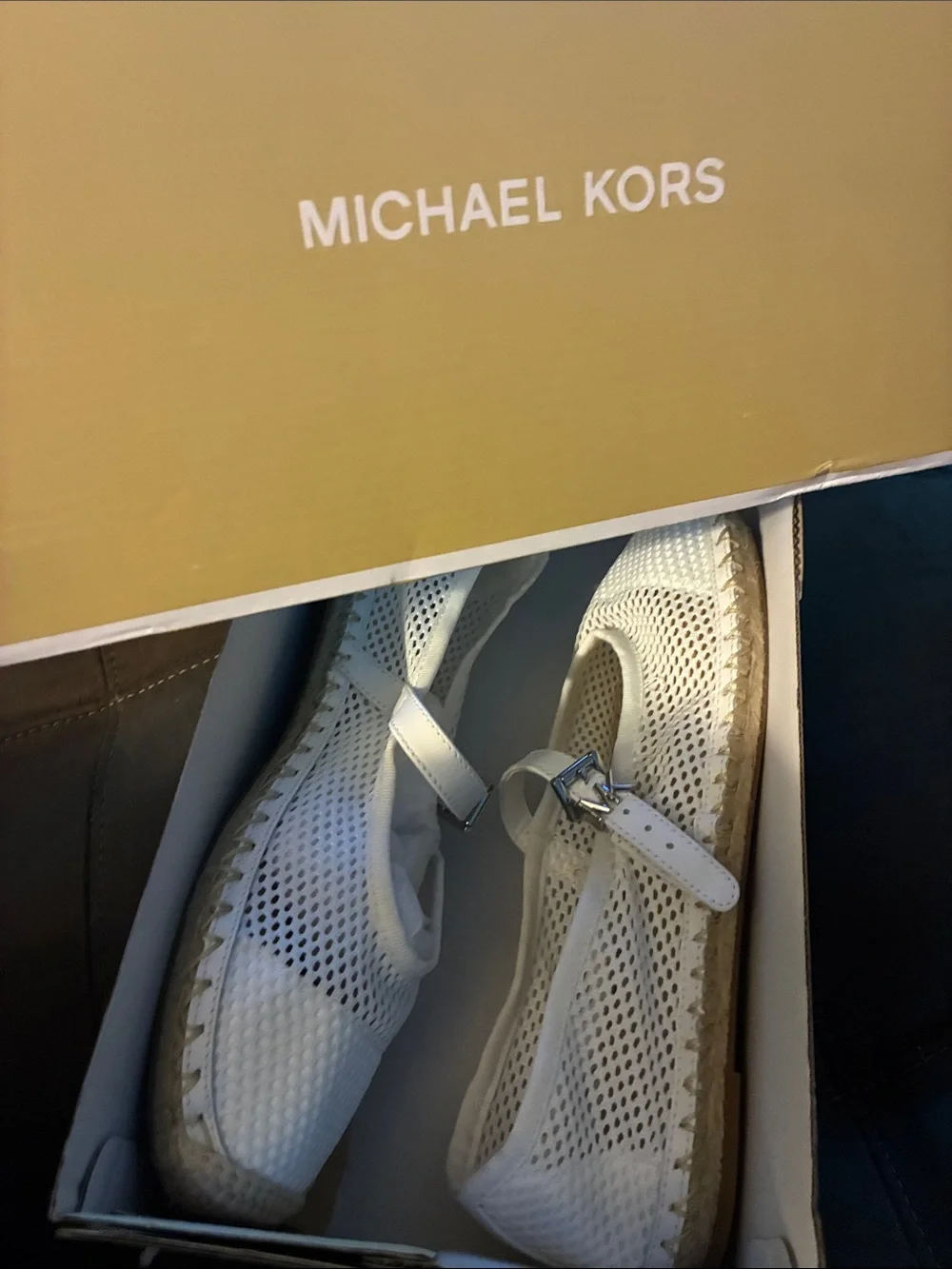 Michael Kors NWT Lynn Ballet Espadrille optic white 7M